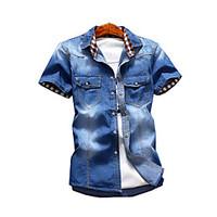 mens casualdaily street chic summer shirt print button down collar sho ...