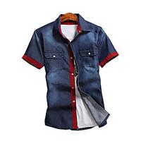 mens casualdaily street chic summer shirt print button down collar sho ...