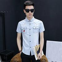 mens casualdaily street chic summer shirt print button down collar sho ...