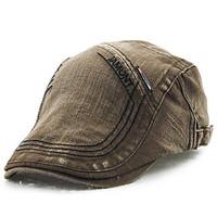 Men\'s Cotton Beret Hat Peaked Cap Vintage Casual Solid Sports Summer All Seasons Black/Blue/Grey/Brown/Army Green/Beige