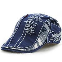 Men\'s Cotton Beret Hat Peaked Cap Vintage Casual Patchwork Sports Summer All Seasons Beige/Blue/Grey