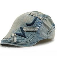 Men\'s Cotton Beret Hat Peaked Cap Vintage Casual Patchwork Summer All Seasons Black/Royal Blue/Blue/Orange/Brown