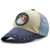 Men\'s Cotton Baseball Cap Sun Hat Outdoors Sports Vintage Casual Color Block Eagle Print Summer All Seasons Blue/Brown/Red/Beige