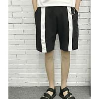 mens mid rise micro elastic shorts pants street chic loose solid