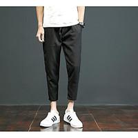 mens mid rise strenchy chinos pants street chic harem solid