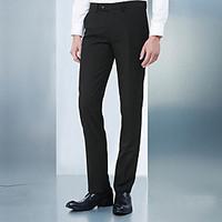 mens high rise micro elastic business pants simple slim pure color sol ...