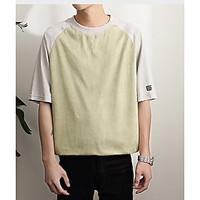 mens casualdaily simple spring summer t shirt patchwork round neck sho ...