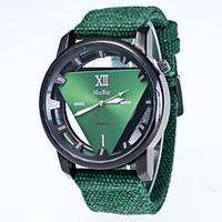 Men Casual Wristwatch Canvass Band colorful Skeleton dial Quartz Sports casual Mens Watch