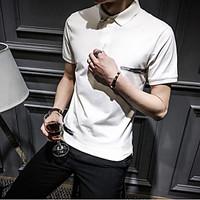 mens casualdaily simple t shirt solid letter stand short sleeve cotton