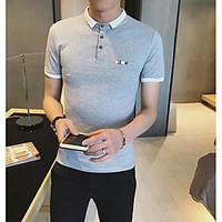 mens casualdaily simple t shirt solid print letter round neck short sl ...