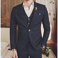 mens work simple spring blazer plaid shirt collar long sleeve short po ...