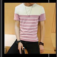 mens going out casualdaily vintage simple summer t shirt solid striped ...