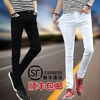 mens high rise micro elastic chinos pants boho loose solid