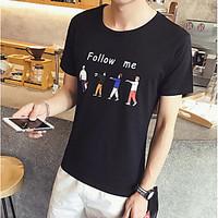 mens going out party street chic t shirt solid print round neck short  ...