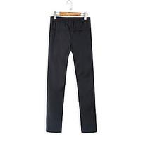 mens high rise micro elastic chinos pants simple slim pure color solid