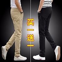 mens high rise micro elastic chinos pants boho loose solid