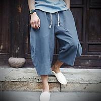 mens mid rise inelastic chinos pants simple loose solid