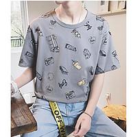 mens casualdaily simple spring summer t shirt print round neck short s ...