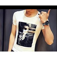 mens daily simple summer t shirt solid print round neck short sleeve c ...