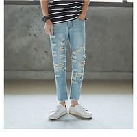 mens mid rise strenchy jeans pants street chic straight solid