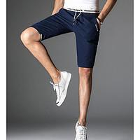 mens mid rise strenchy shorts pants street chic straight solid