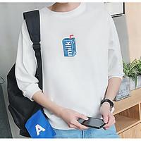 mens casualdaily simple sweatshirt solid print round neck micro elasti ...