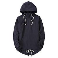 mens casualdaily simple hoodie solid hooded micro elastic cotton polye ...