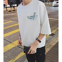 mens casualdaily simple t shirt print letter round neck short sleeve c ...