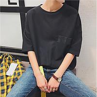 mens casualdaily simple street chic summer t shirt print round neck le ...