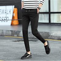 mens mid rise strenchy chinos pants simple slim solid