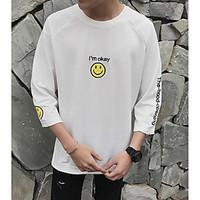 mens casualdaily simple t shirt print round neck sleeve cotton thin