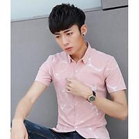 mens casualdaily simple shirt print shirt collar short sleeve cotton