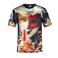 Men\'s Casual/Daily Party Club Street chic Active Punk Gothic T-shirt, Print Round Neck Short Sleeve Polyester