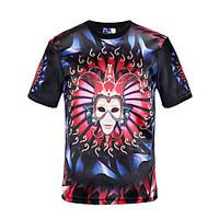 Men\'s Casual/Daily Party Club Street chic Active Punk Gothic T-shirt, Print Round Neck Short Sleeve Polyester