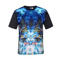 Men\'s Casual/Daily Party Club Street chic Active Punk Gothic T-shirt, Print Round Neck Short Sleeve Polyester