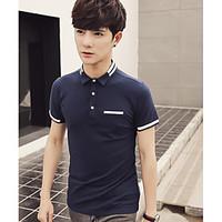 mens casualdaily simple polo solid button down collar short sleeve cot ...