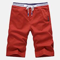 Men\'s Plus Size Slim Chinos Shorts Pants, Casual/Daily Beach Sports Simple Street chic Active Solid Low Rise Drawstring Cotton Polyester