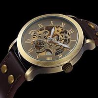 Men\'s Women\'s Unisex Sport Watch Fashion Watch Wrist watch Mechanical Watch Hollow Engraving Automatic self-winding Genuine Leather Band
