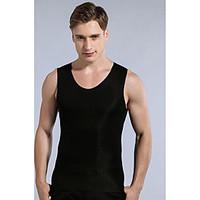 mens casualdaily simple summer tank top solid deep u long sleeve cotto ...