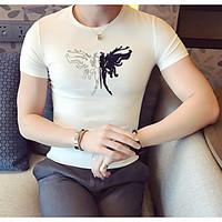 mens casualdaily simple t shirt print round neck short sleeve cotton t ...