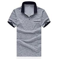 mens casualdaily simple polo print shirt collar short sleeve cotton