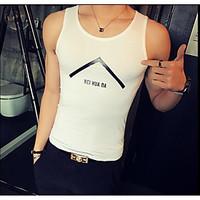 mens casualdaily simple summer tank top print letter strap sleeveless  ...