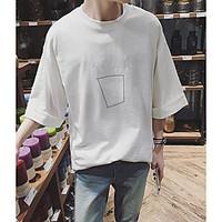 mens casualdaily simple summer t shirt letter round neck length sleeve ...