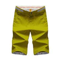 Men\'s Mid Rise Inelastic Chinos Pants, Simple Straight Solid