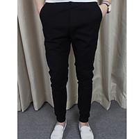 mens high rise micro elastic chinos pants boho loose solid