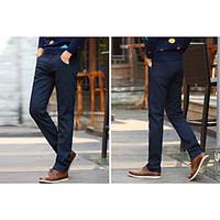 mens high rise strenchy chinos pants street chic straight solid