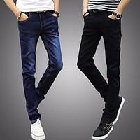 mens low rise strenchy chinos pants street chic loose solid