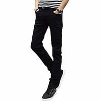 mens high rise strenchy jeans pants boho loose solid