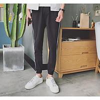 mens mid rise micro elastic sweatpants pants simple slim striped