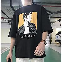 mens casualdaily simple summer t shirt print round neck length sleeve  ...